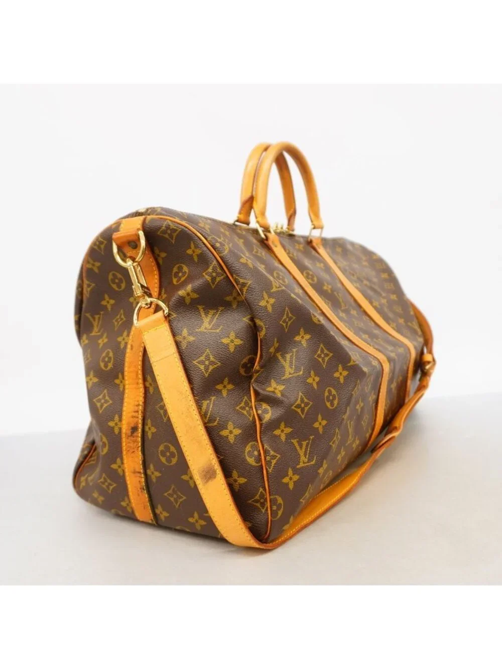 Louis Vuitton Boston Bag Monogram Keepall Bandouliere 55 Brown